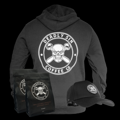 Deadly Sin Coffee hoodie and cap bundle